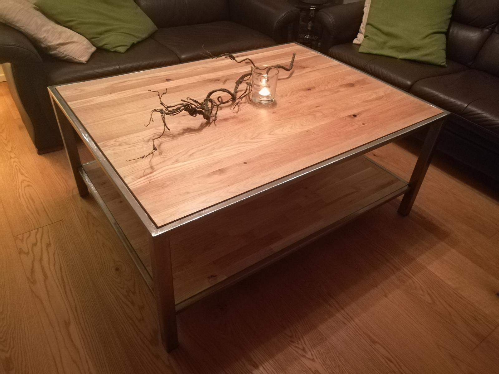 Couchtisch Stahl, Eiche