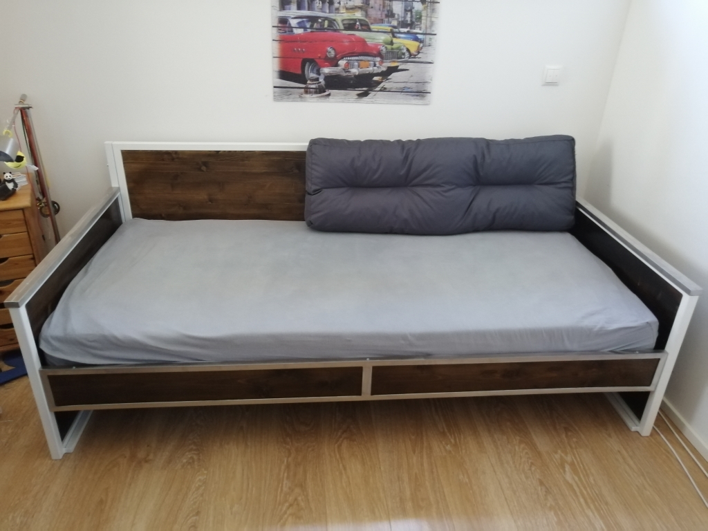 Schlafcouch, Stahl, Edelstahl, Holz